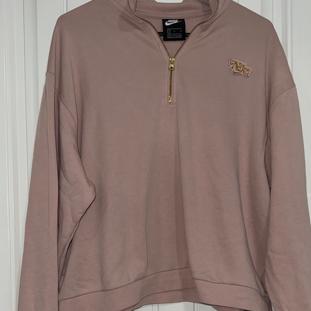 Nike pale pink Quarter-Zip Sweatshirt